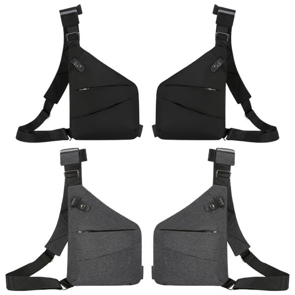 IC Lille Slingtaske Pengepung Anti-Tyveri Skuldertaske Herre Dame Crossbody Taske sort CNMR sort Højre Side