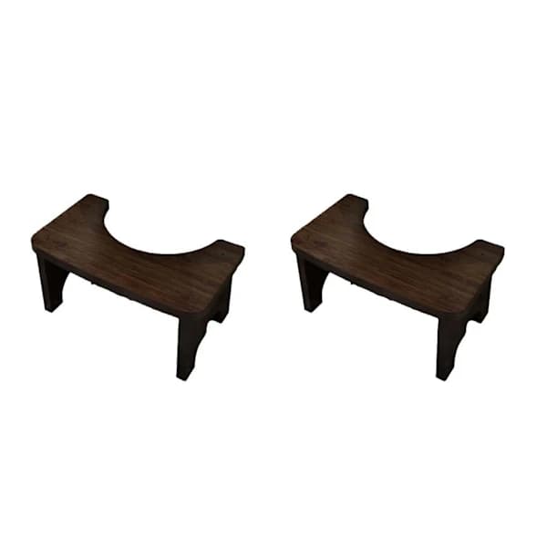 Bamboo Toilet Stool, Half Height, Non-slip, for Elderly, Potty, Squatting Position Nut-brown 2PCS Nut-brown 2PCS