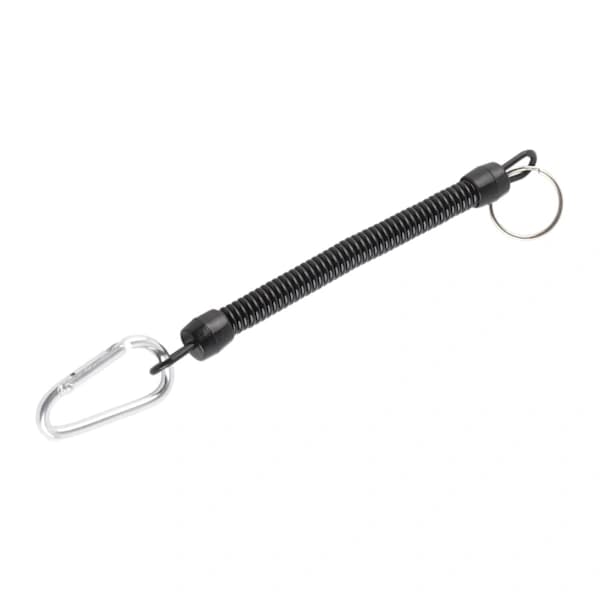 Fishing Lanyards Rope Retractable Safety Spring Coiled Rope Keychain Accessory Black