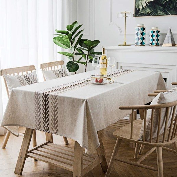 IC Stilig firkantet rektangulær duk / duk for kjøkkenborddekor Blå vannplanter rektangel / rektangel 53 X 70 tommer