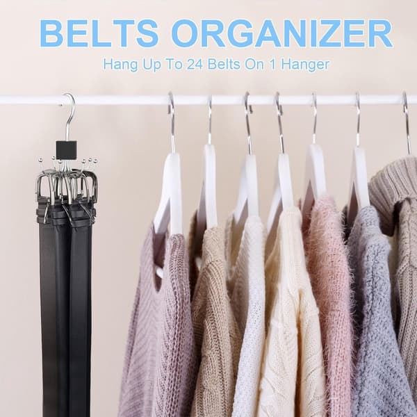 2-pack - Belt Hanger - Tie Hanger - Scarf Hanger - 6-Belt Organizer - 360-Degree Swivel - Practical Ties