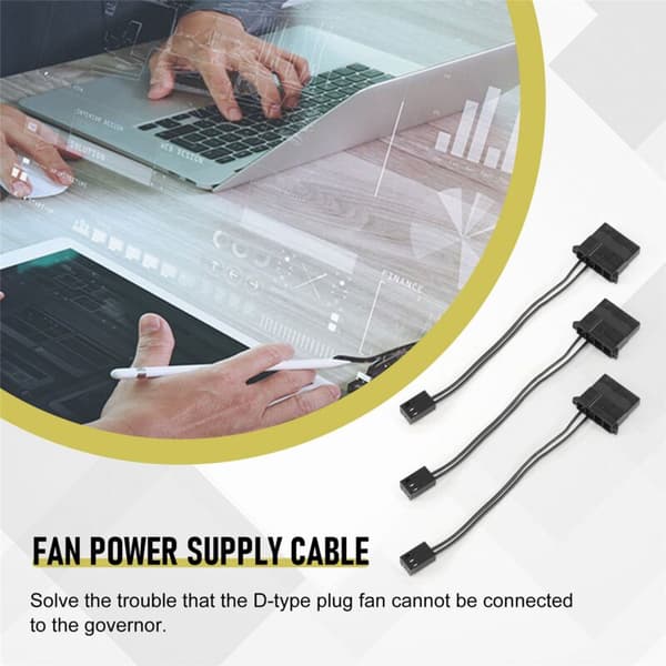 5 stk. IDE til 3-pin blæser strømkabel Molex D Socket Connector Computer PC Kølekonverter