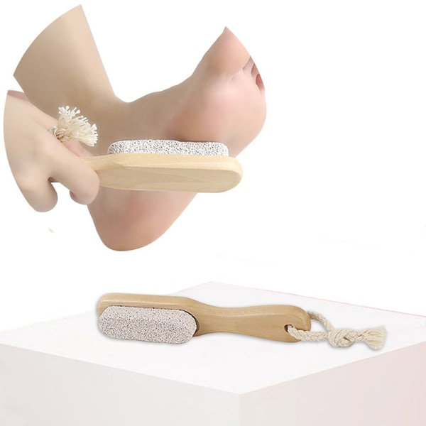Træ pimpsten fodmassagebørste fødder eksfolierende fjerner S