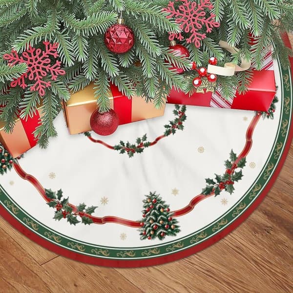 Julestjerne Juletræstæppe 48\" Julefrokost Dekoration