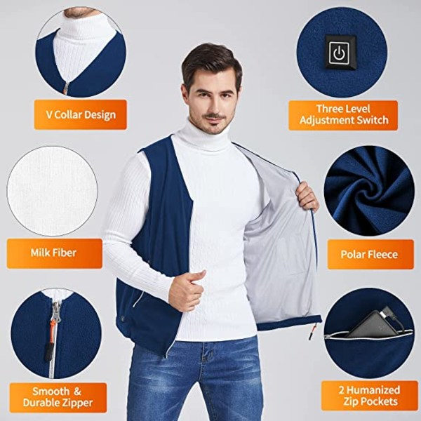 IC NOE Oppvarmet Veste med 3 Justerbare Temperaturer for Utenfor