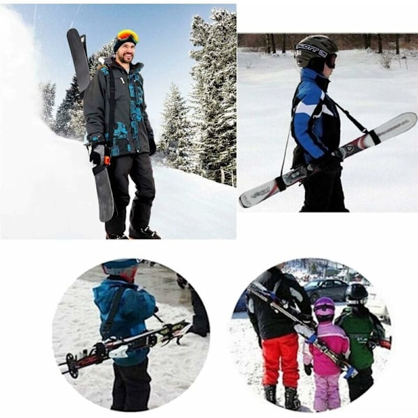 x Svarta Skidbärarremmar Justerbara Skidhandledsremmar med Vadderad Bandväv Spänne för Barn och Vuxna, av DEBUNS