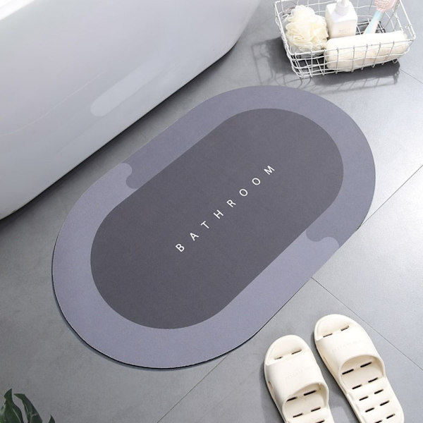Modern Dusch Badrum Sovrum Anti-Slip Absorberande Matta Matt Mörkgrå Dark Gray 40x60cm