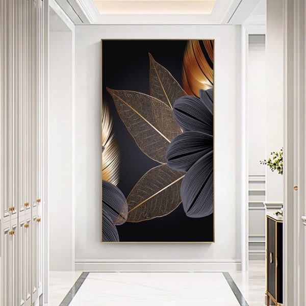 IC NOE Luksus Poster Canvas - Vægbilleder/Gyldent Sort