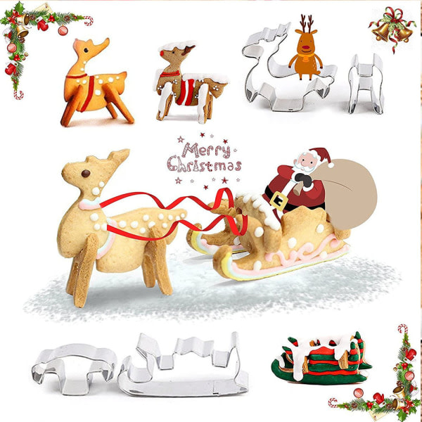 IC Jul Pepparkaksformar i Rostfritt Stål 3D - 8 delar