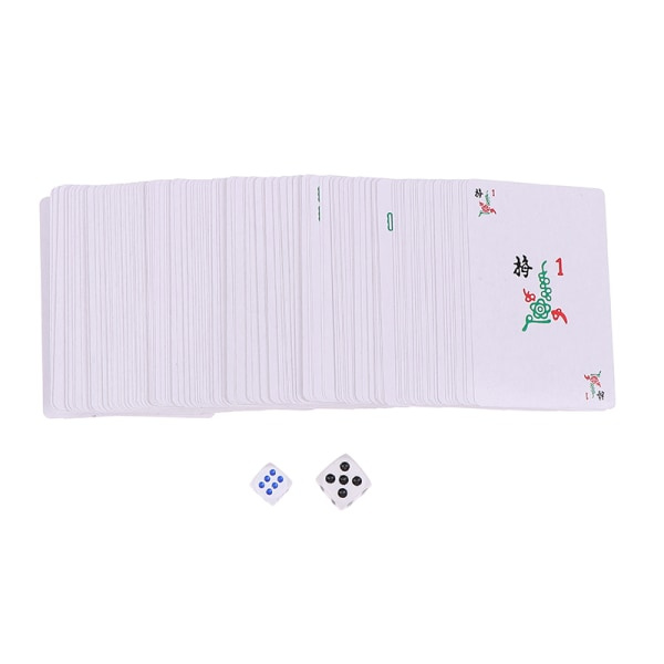 IC Mahjong-spillsett Reise Mahjong 144 kort + 2 terninger