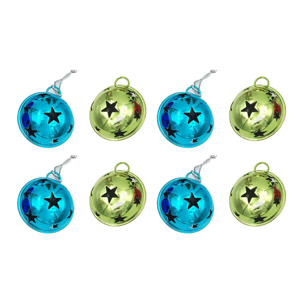 IC Colorful Craft Bells 2,3-tommer/ 60 mm, 8-pack lysegrøn + mørkeblå