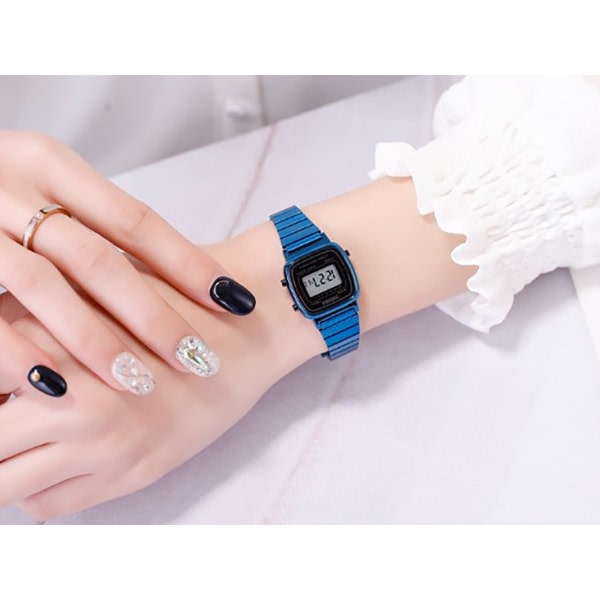 IC Armbandsur Elektronisk 7-farger digital klokke i rostfritt stål