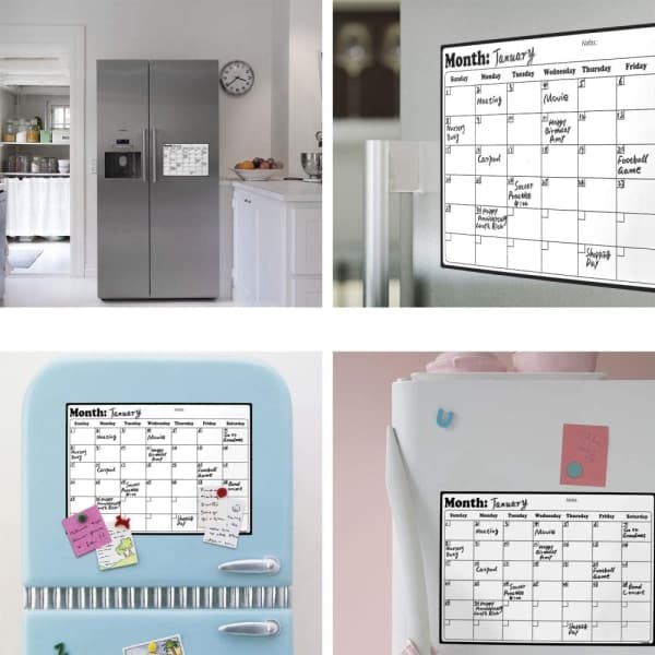 IC Kalender til køleskabet Magnetisk whiteboardkalender med tør