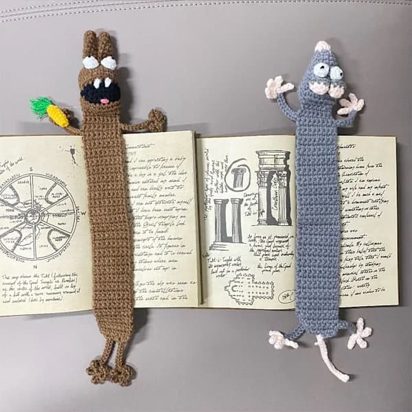 Crocheted Dachshund Bookmark Reusable Simple Bookmark Gift for Book Lovers gray mouse gray mouse