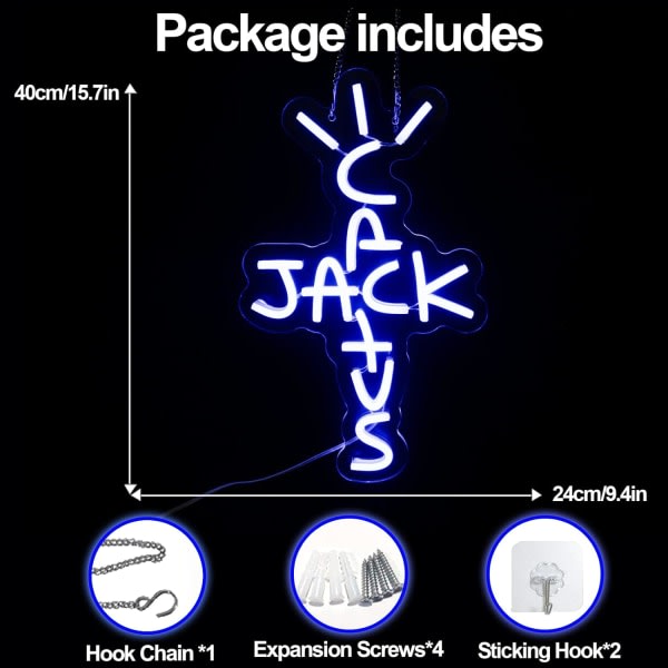 IC Cactus Jack Neonljusskylt Gröna Ord Neonljusskylt Väggkonst Neonljus För Rap Pratar West Coast Light Up Hängskylt för Sovrum Hem Bar Pub Fest