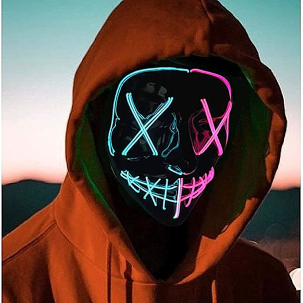 AvviKro Halloween Mask LED-upplyst Mask Scare Mask för Festival Cosplay Halloween Kostym Kostymfest Karnevalpresenter
