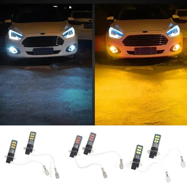 IC H3 LED-lampa Superstarka Bildimljus DC 12V 6000K Running Li Vit