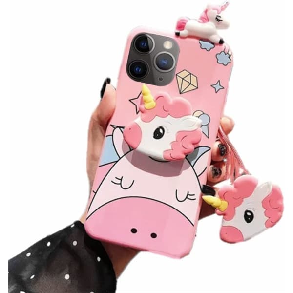 Unicorn-deksel for iPhone 11 Pro 5,8\", 3D tegneseriedesign Søtt elastisk støttefutteral, iPhone 11 Pro-deksel (Unicorn)