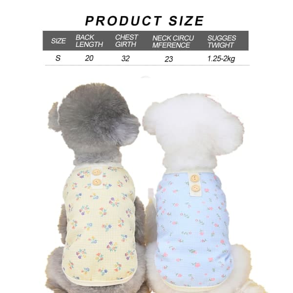 IC 2 deler polyester sommer-T-skjorter for kjæledyr, katter hundegenser, S