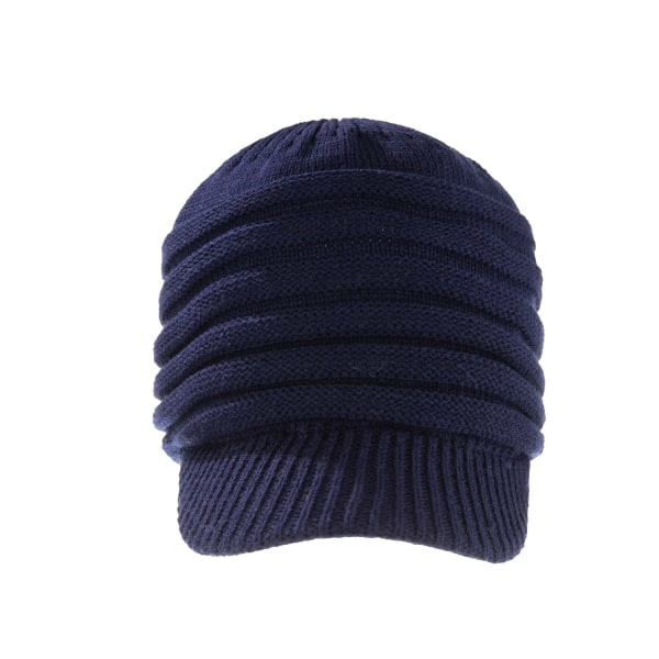 Strikket lue med flat skygge, ensfarget, baby gutt