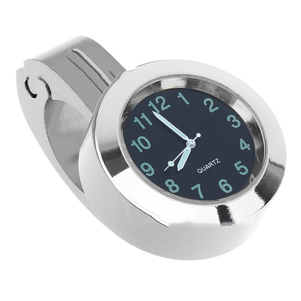 IC Luminous Clock Ohjaustangon Kiinnitys Moottoripyörälle Skootterille Musta