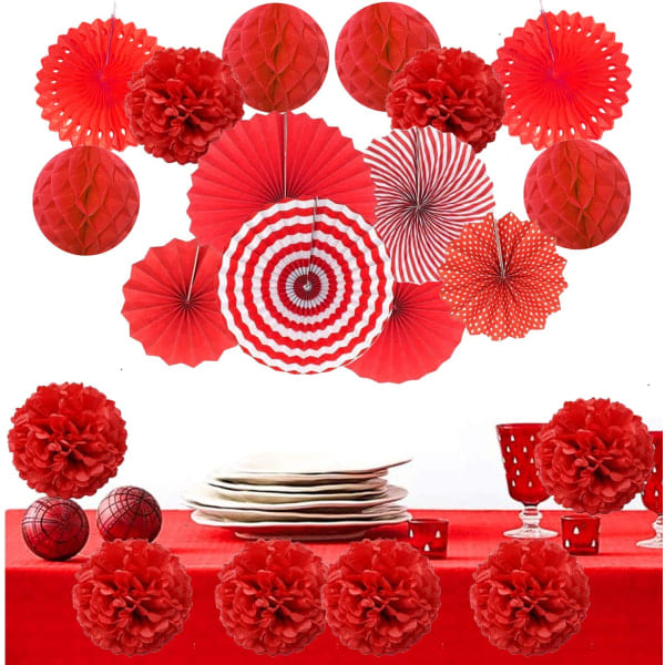 IC Pappersblommor, Pappersfläktar och Honeycomb-bollar Rot