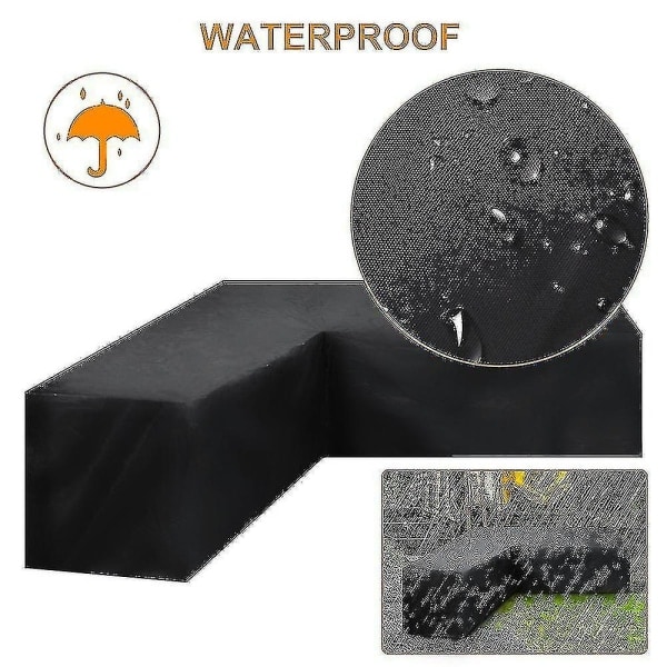 12 storlekar L-formade allroundskydd Vattentäta rottinghörnsmöbler Överdrag Trädgård Uteplats Utomhus Soffa Skydd Dammskydd 320*320*80cm 320*320*80cm