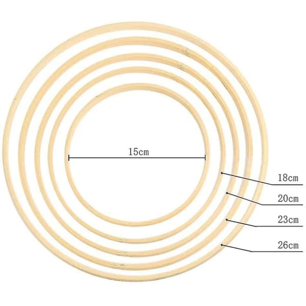 CNE 10-pack kransring, makramé bambu trä blommor Ho