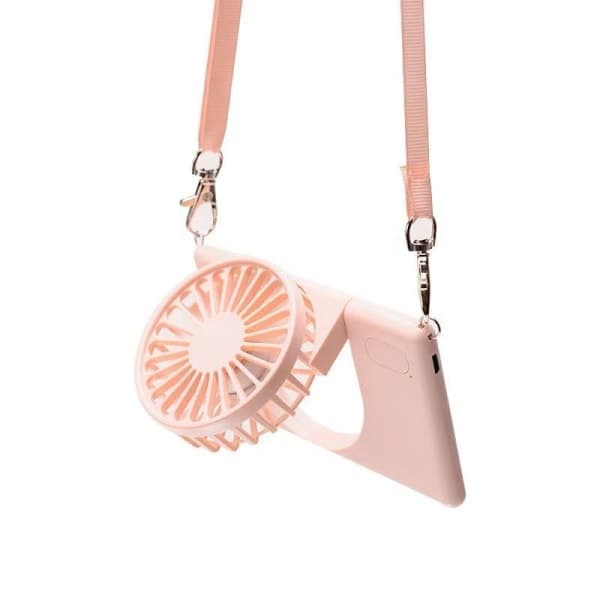 IC NOE Bärbar USB-fläkt med 3 hastigheter (rosa)