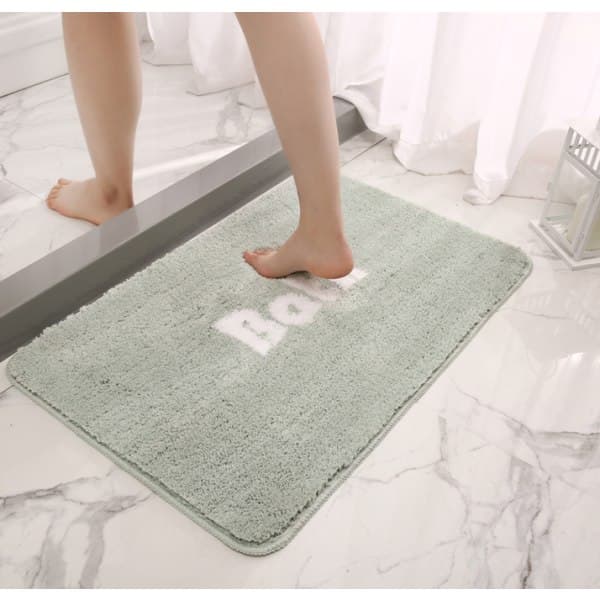 IC Enkle halkskyddade badematte, absorberende gulvmatte for hjem (grønn, 50x80 cm)