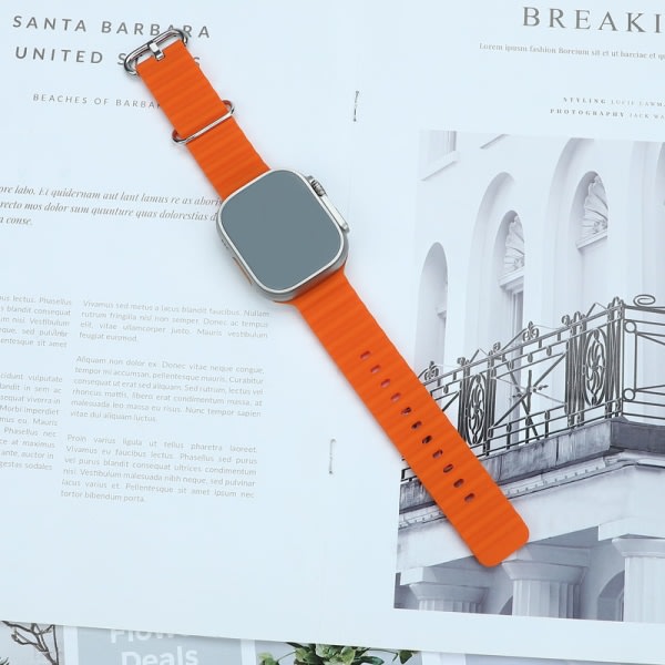 IC Silikon käsivarsinauha Ocean-rem yhteensopiva Apple Watch-rem kanssa Apple Watch Utralle