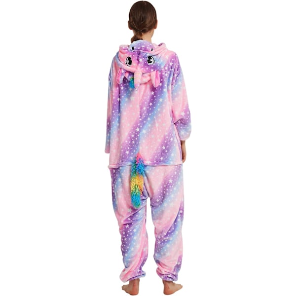 Damonesies, Herronesies för vuxna, Pyjamasonesies, Enhörning, Flanellpyjamas, Djuronesies, 3D-huvad pyjamas, Halloween, Juldräkter Pink unicorn L