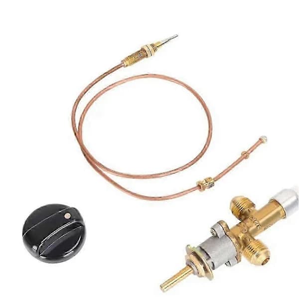 Propan Eldstad Flamskyddsventil Kit Med 600mm Termoelement Metall Ersättning för Gas Eldstad Som Visas As Shown