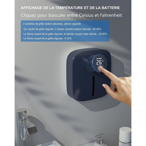 IC 320ml automatisk sæbe dispenser, berøringsfri vægmonteret sæbe