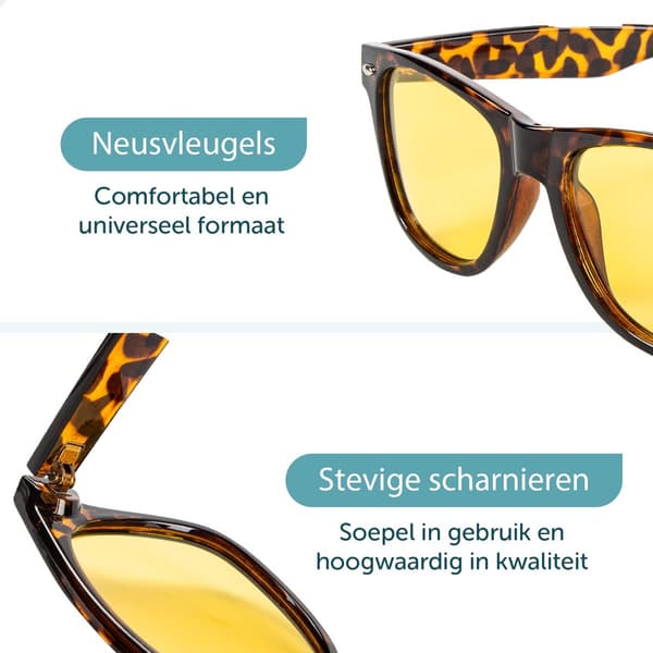 Nattesynsbriller Anti-genskin Gule Linser, Blå Lys Blokerende Computerbriller til Mænd Kvinder, Klassisk Leopardstel