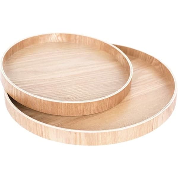 IC Pyöreä tarjoilualusta Pyöreä puualusta Bambu pyöreä lautanen leipää varten