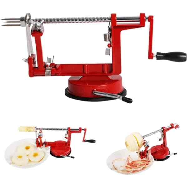 IC Apple Peeler Corer Slicer, 3 i 1 eplekutter i rustfritt stål