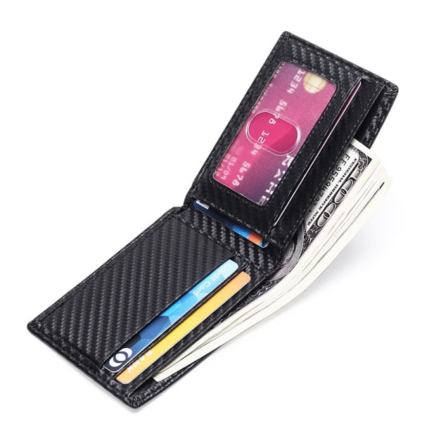 IC Herrplånbok, pieni RFID-blokkeri enkel kreditkortshållare rymmer upp till 5 kort och sedlar, perfekt för resor