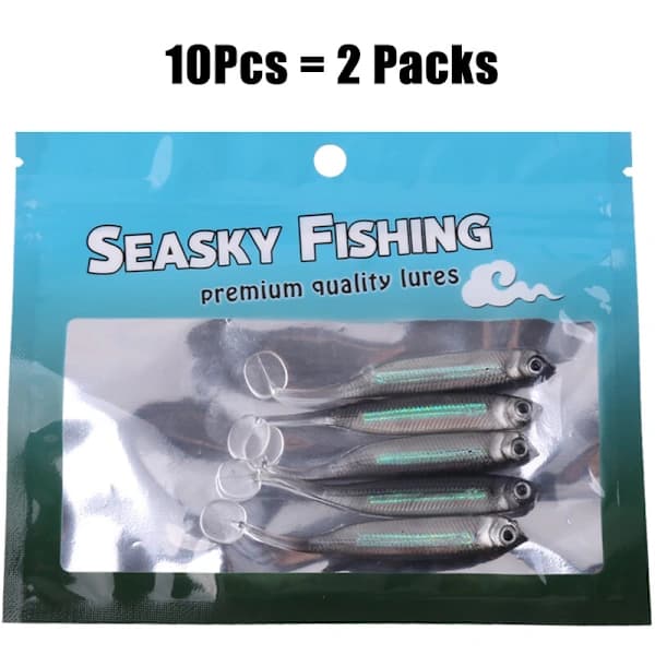 10 stk. realistiske Swimbaits bløde plastfiskelokker med padlehale til bas og ørred