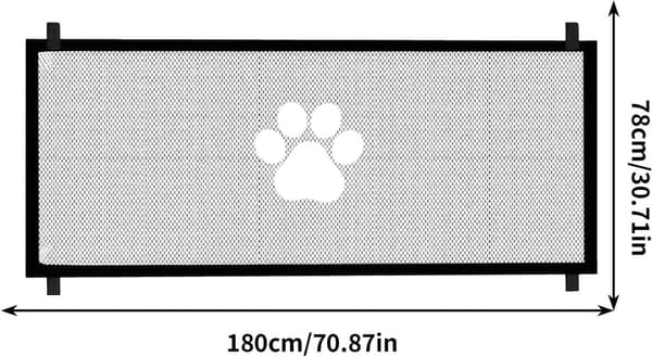 Kæledyrsgitter, Hundegitter til Indendørs Brug, Ingen Boring, Justerbart, Sort, 180x78 cm
