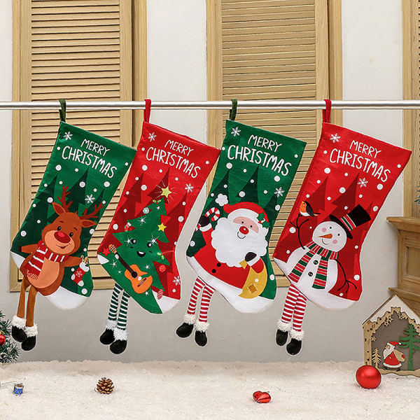 IC Julstrumpa Santa strumpor Stor kapacitet presentpåse Hängande C