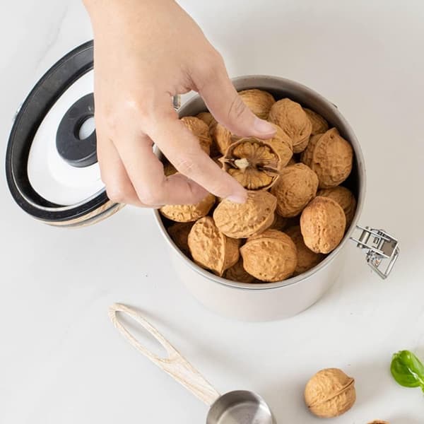 Kaffedåse lufttæt 304 rustfrit stål med CO2-ventil og datatracker til kaffebønner og -pulver, grøn 1,8L green