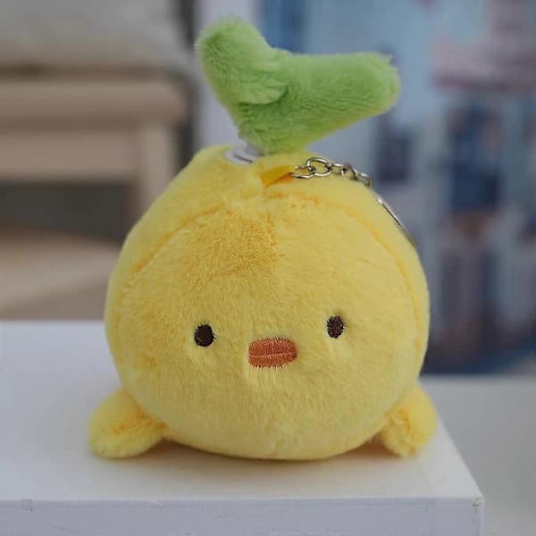 Small Plush Toy, 14 cm Fox with Wagging Tail, Rotating Interactive Plush Toy with Keychain, Novelty Animal Plush Toy for