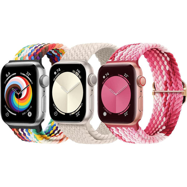 IC 3-pack kompatibla Apple Watch-band 38/40/41 mm