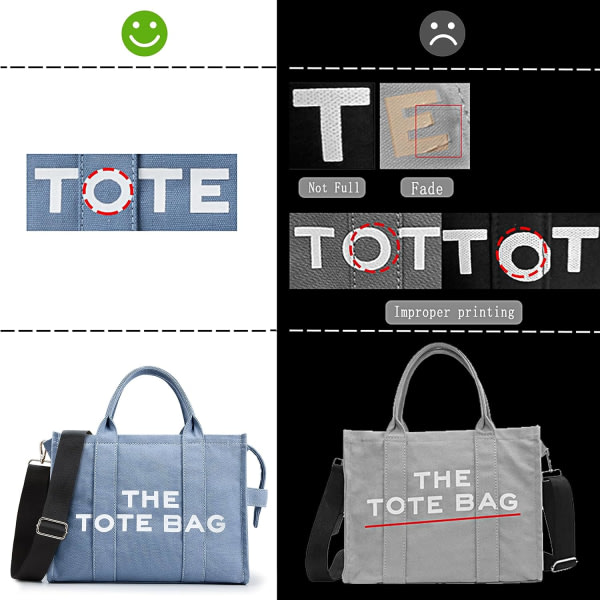 IC The Tote Bag Damer Canvas Tote Bags Paksu Kankaasta Olkalaukut Vetoketjulla ja Olkahihnalla Työhön Kouluun Ostosretkille