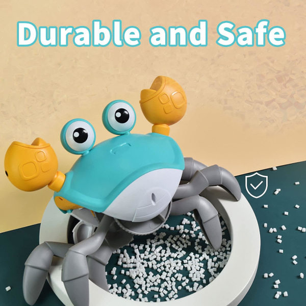 Baby Crab Musiikkilelu, Taaperon Elektroninen Valoisa Ryömivälelu Automaattisella Estetunnistuksella