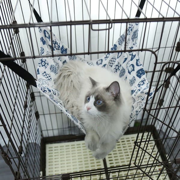 IC Canvas och sammet Husdjurshängande katt Hängmatta Sommarstil Nordic Grey Triangle M