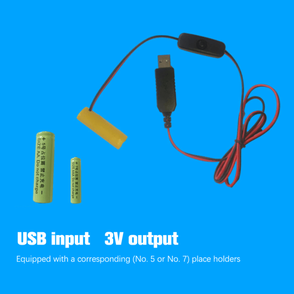 IC Dummy Batteriadapter USB Strøm Bytt Batteri AA4.5V