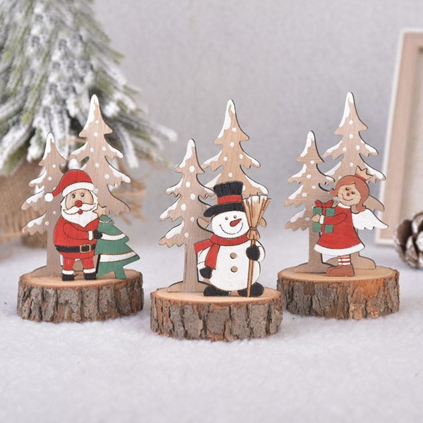 Juldekoration Burr Gratis Santa Älg Bild Slät kant Tona-mindre iögonfallande snögubbe Skrivbordsdekoration for hemmet KaesiC