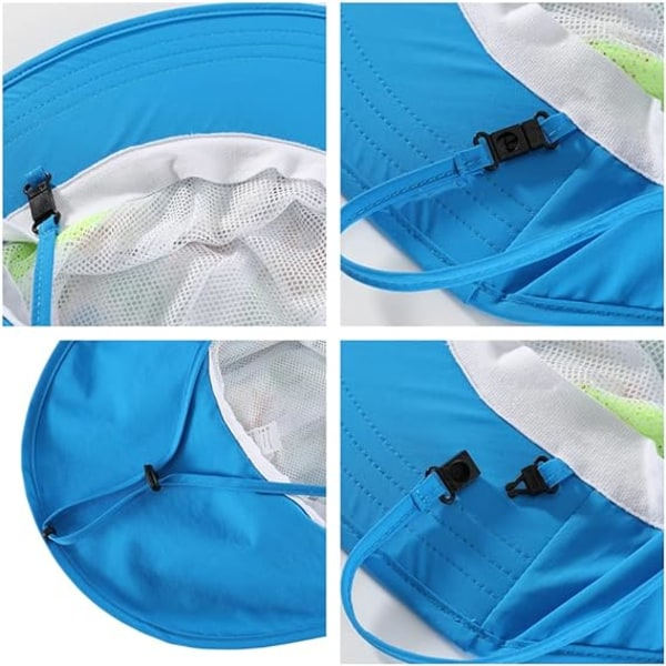 IC Baby Toddler Solhatt med Bred Brätte UPF50+ Fiskehatt med Klaffrem